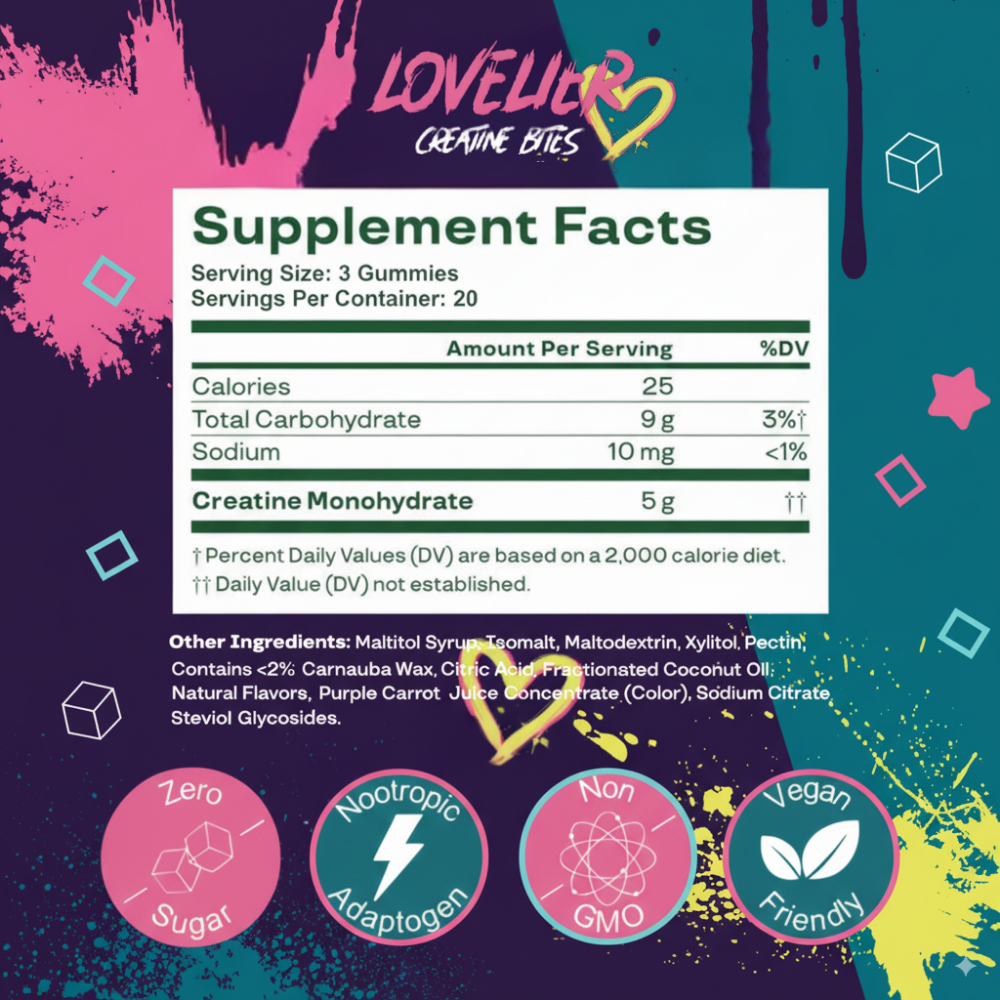 Lovelier Vegan Creatine Gummies (3 month supply)