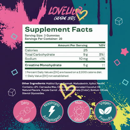 Lovelier Vegan Creatine Gummies (3 month supply)